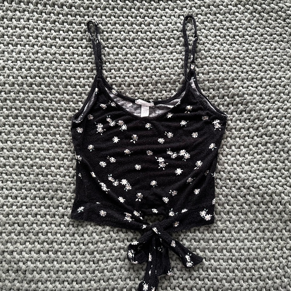 floral tank with tie